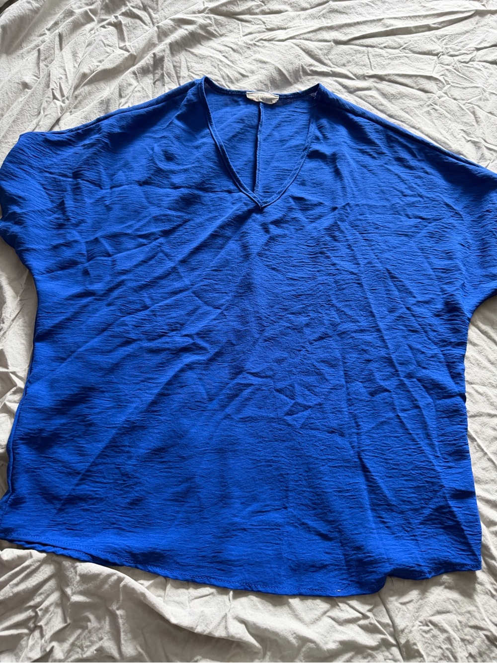 entro V-Neck Short Sleeve Tunic in Royal Blue